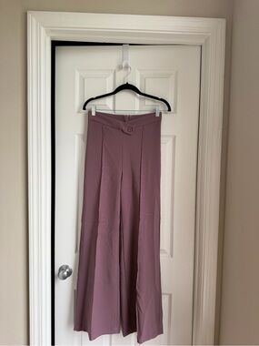 SHEIN Wide-Leg High-Waist Trousers in Mauve